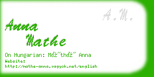 anna mathe business card